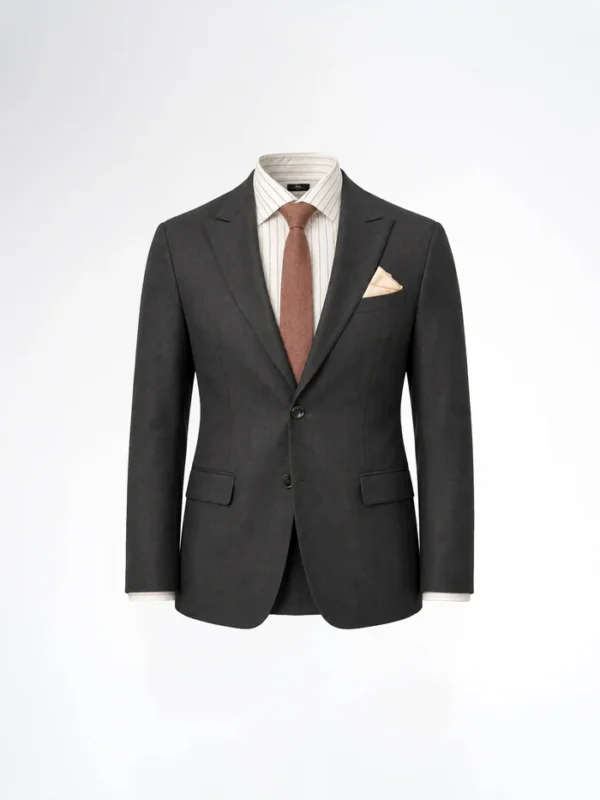 Single Breasted Suit Blazer - Black Shadow Stripe (Slim Fit)